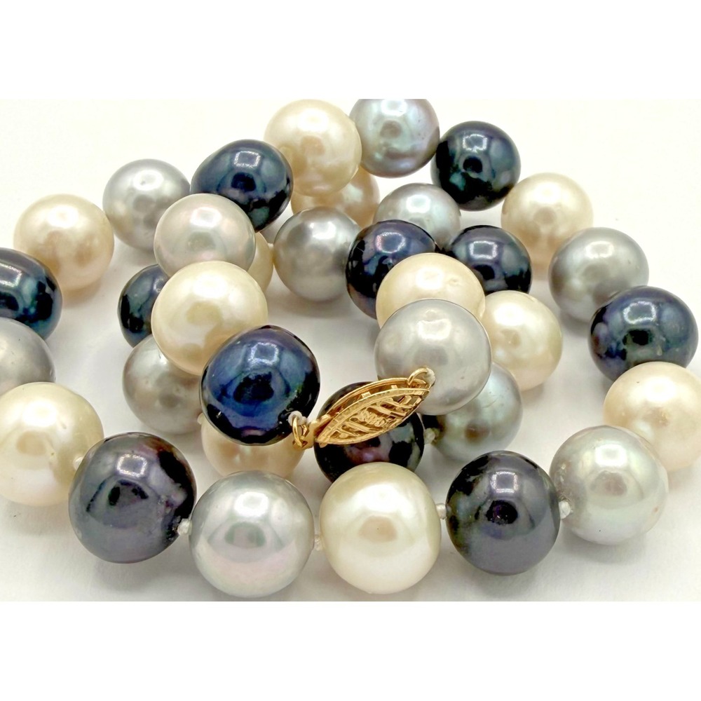 ROSS-SIMONS Multi Color Cultured Pearl Necklace 14K Gold Filigree Clasp